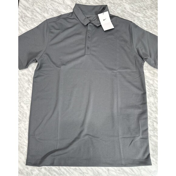 Nike Dri-Fit Golf gray Polo top  Shirt Men's medium Gray 746099 021 NEW - Picture 2 of 10